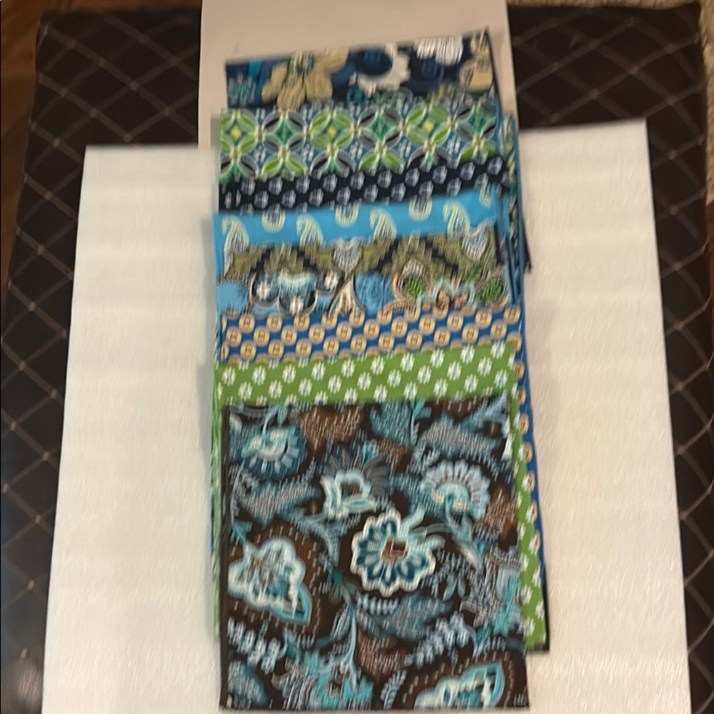 Vera Bradley 11 Floral Cloth Napkins in Blue and Green and Browns never used